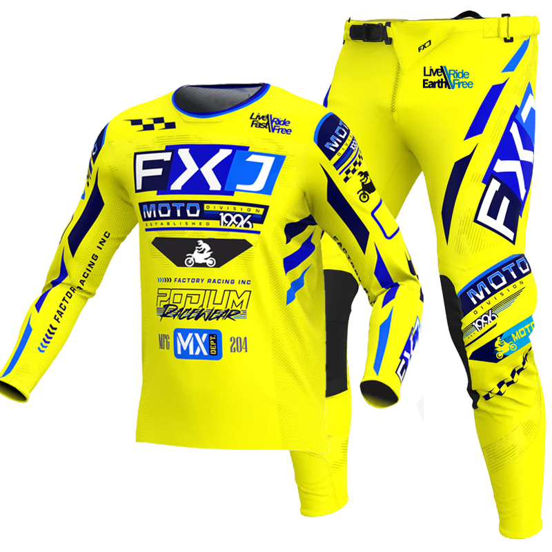 Mountain Biking Games - Set perlengkapan motocross enduro kuning FXJ
