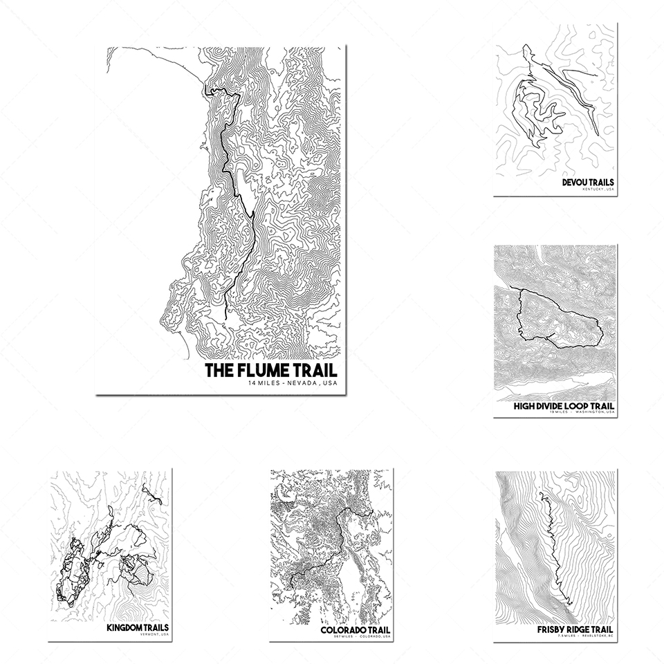 Mountain Biking In Arkansas - Pinnacle peta topografi Trail gunung, peta