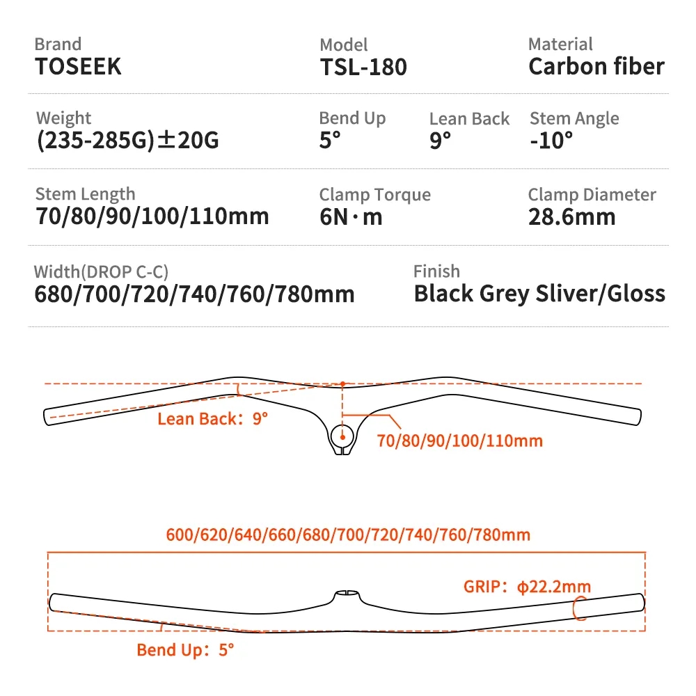 TOSEEK T800 Setang Karbon MTB  - Mountain Biking Xc ulasan dan harga